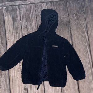 Navy Blue Fleece Hooded Jacket